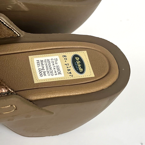 Dr Scholls Dance Go Play Sz US 11 Brown Bronze Metallic Buckled Nurse Clog Shoes - Picture 4 of 18
