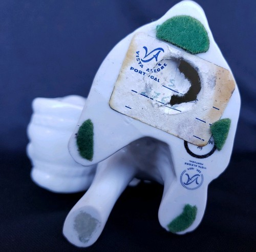 Vista Alegre VA Portugal Mottahedeh White Cat Porcelain Figurine Basket Ashtray - Picture 11 of 12