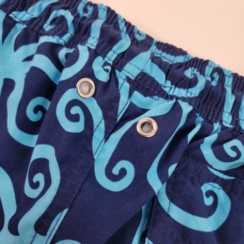 Tom & Teddy Swim Trunks Boys 11-12 Octopus Board Shorts Blue Mesh Lined Pockets - Picture 7 of 8