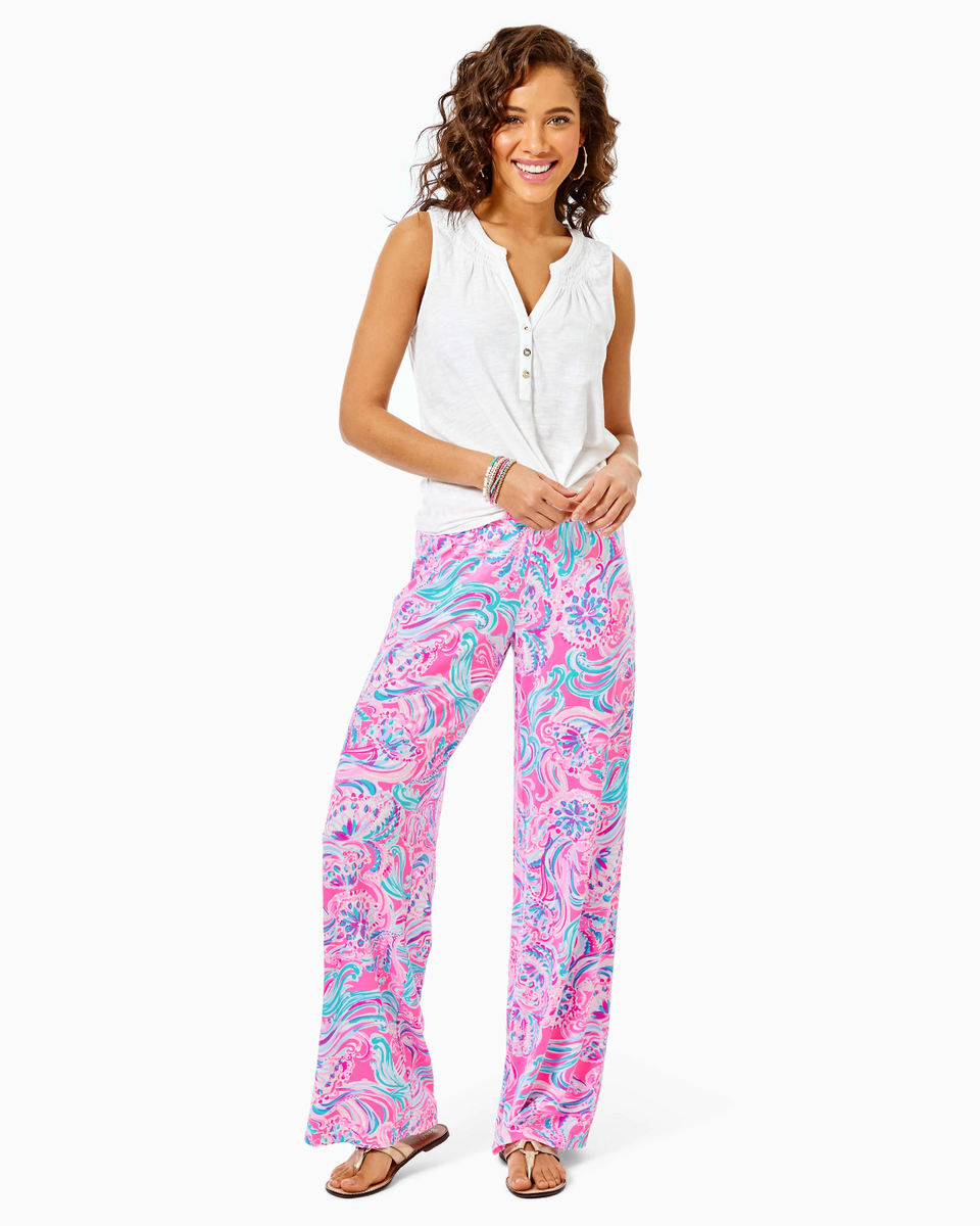 パンツ Lorena Antoniazzi Graphic-Print Elasticated-Waist Silk Lorena Antoniazzi graphic-print elasticated-waist Silk