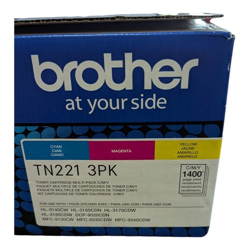 Genuine Brother TN221 3 Pack Tri Color Toner Ink 3PK Cyan Magenta Yellow) OEM - Picture 2 of 10