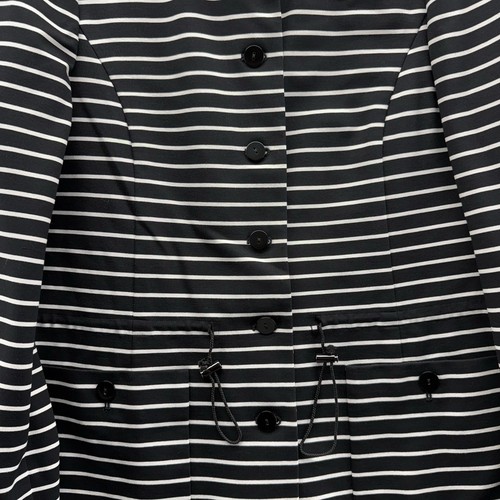 Nina McLemore Jacket Womens Size 10 Black White Stripes Drawstring USA - Picture 4 of 8