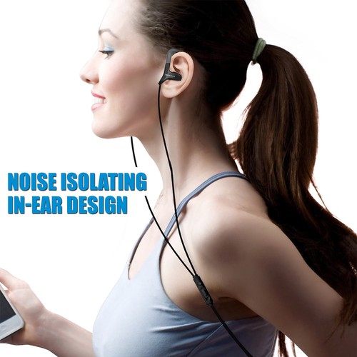Universal Sweat-Proof Sport Wired Stereo Earphones Over-Ear Hook w/ Mic Workout - 第 26/27 張圖片