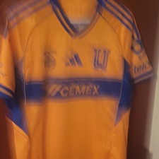 adidas Tigres UANL Yellow Blue Soccer Jersey Liga MX Cemex Telcel Afirme H-E-B