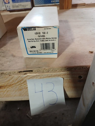 New WATTS 0061783, 1/2-1/2 7U-2, 7112-2, No.7, DUAL Check Valve