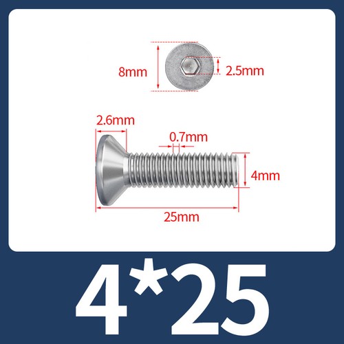 TORNILLOS AVELLANADOS M1 M2 M3 A M12 CSK ALLEN LLAVE PERNOS A2 ACERO INOXIDABLE - Imagen 100 de 213