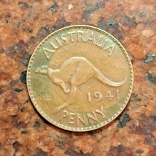 1941 AUSTRALIA ONE PENNY COIN - #B7259