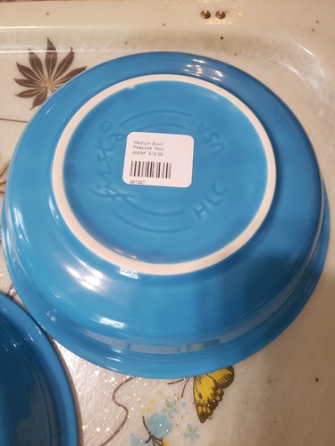 FIESTA 3 NEW PEACOCK BLUE 6 7/8” retired medium BOWLS 19 oz Fiestaware - Picture 5 of 8