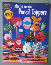 Needlework chart: PLASTIC CANVAS PENCIL TOPPERS - 30 designs by Karen McDanel