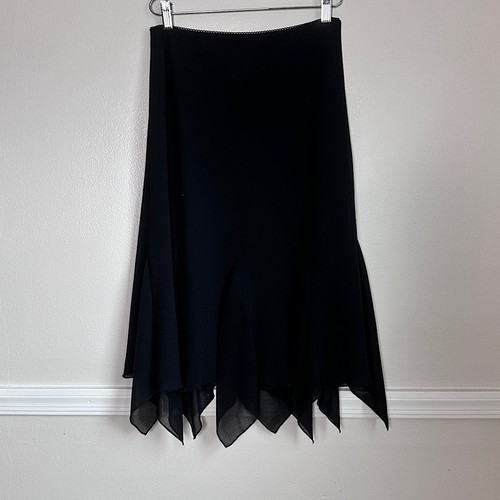 Ronni Nicole Vintage Black Skirt Y2K Witchy Fairy Chiffon Hanky Hem Sz M - Picture 12 of 13