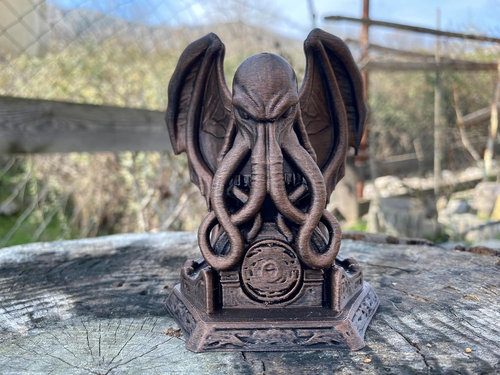 Statuina horror Cthulhu Eldritch dipinta a mano mito lovecraftiano statua unica - Foto 4 di 9