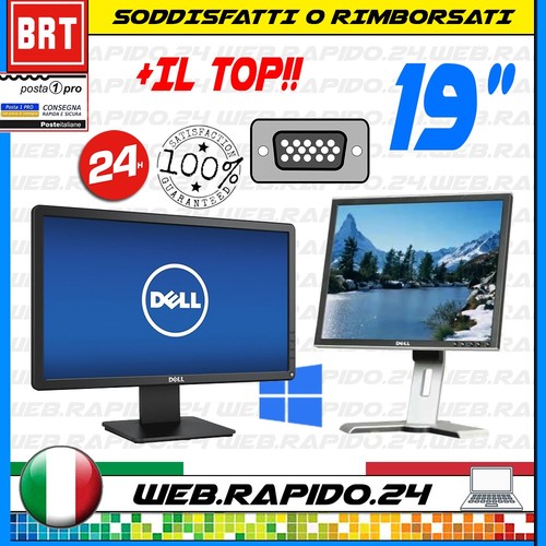 PC MONITOR SCHERMO LCD 19" 1366 X 768 16:9 4:3 VGA DVI DISPLAY DESKTOP BUONO 21