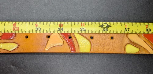 Henry Beguelin Picasso Büffel Curry Ledergürtel, Größe 90 (32,5 - 36,5 Zoll) - Bild 9 von 10