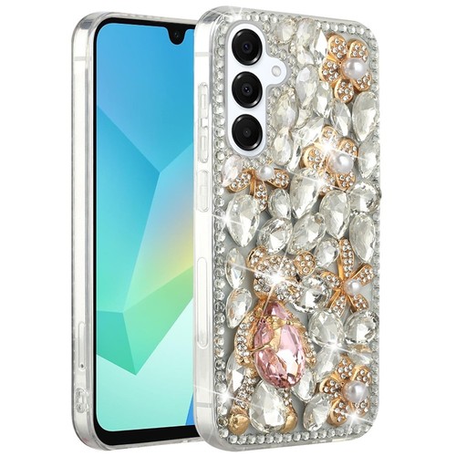 For Galaxy A16 5G Phone Case Sparkly Crystal Clear 3D Full Body Rhinestone Cover - Picture 19 of 28