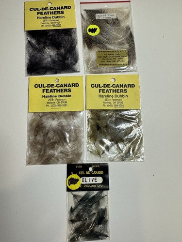 fly tying Feathers lot: 5 Packages - CDC And Barred Teal Flank