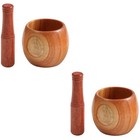 2 stücke Kreative hölzerne Knoblauchmörtel Pistill Nützliche