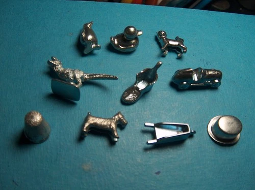 Monopoly Board Game Replacement Pieces 10 Tokens Kitty Cat Dinosaur Penguin Duck