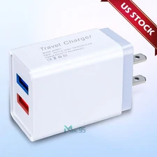 Dual Port 2-Port USB Fast Wall Charger Block For All Cell Phone iPad US Plug