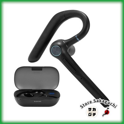 ELECOM Bluetooth Single Ear Headset Mono ENC Noise Canceling Mic Multipoint IPX4