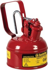 Justrite 1 Pint Type I Red Safety Gas Can for Gasoline with Flame Arrester, Self