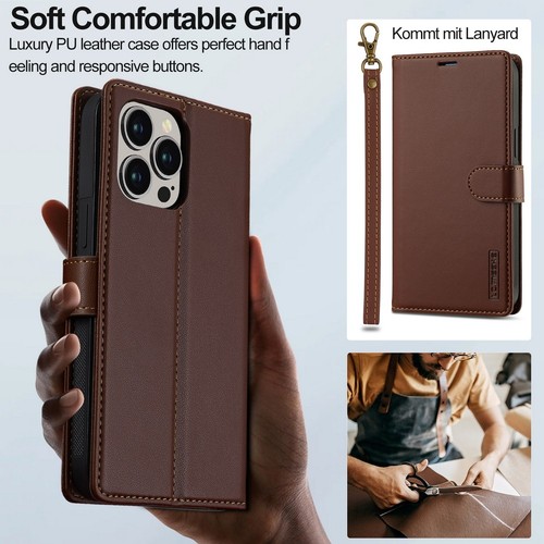 For iPhone 17 16 15 14 13 12 11 7 8 Wallet Case 2-in-1 Detachable MagSafe Cover - Picture 43 of 85