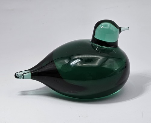 Pájaro de vidrio Oiva Toikka NUUTAJARVI Finlandia ~ vidrio artístico firmado pájaro verde - Imagen 14 de 23
