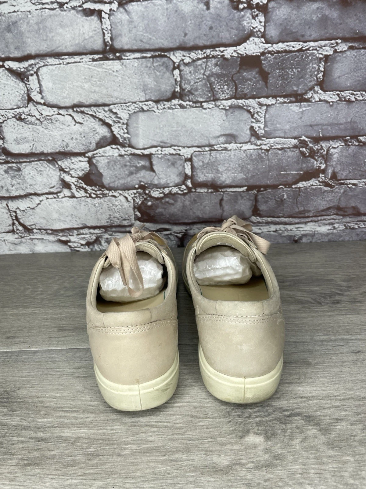 Scarpe stringate ECCO moda sneaker morbide trapuntate cravatta rosa polvere donna 39EU 8 5M US