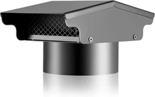 GROWNEER 4 Inch Roof Vent Galvanized Steel Cap, Removable Black 