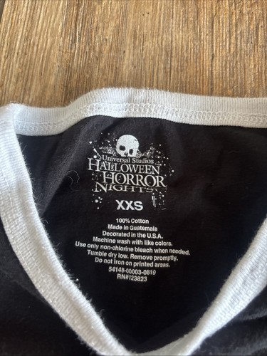 2019 Universal Halloween Horror Nights T Shirt Mens XXS Black Ringer T Horror - Picture 3 of 5