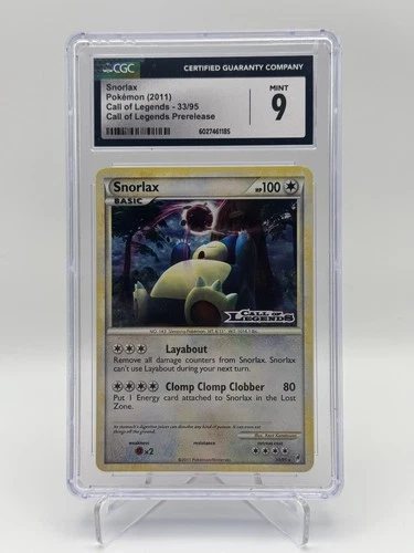 Snorlax 33/95 Holo STAMP Call Of Legends Pokemon CGC 9 MINT Prerelease