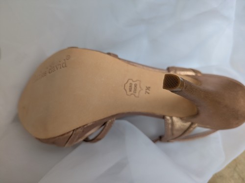 Charles David NIB 7.5M Vintage "Babble" Blush Metallic Suede Strappy Heels - Picture 12 of 16