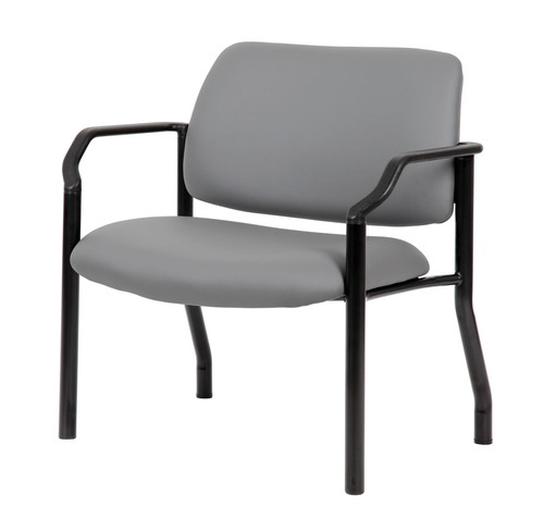 Boss Office Products Steel Guest Chair with 500 lb. Weight Capacity in Gray - Picture 5 of 8