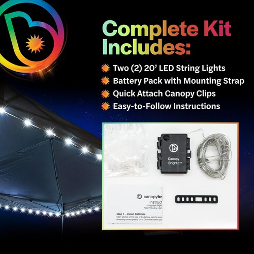 Canopybrightz LED Canopy Lights, White - Outdoor Canopy Tent Lights for 10'X10' - Picture 7 of 7