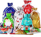Holiday Drawstring Gift Bags, 30Pcs Christmas Foil Gift Wrapping Sacks Pouches f