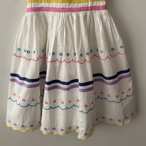 Mini Boden Dress Age 8-9 Years White Multi Lined Cotton Summer - 第 4/8 張圖片