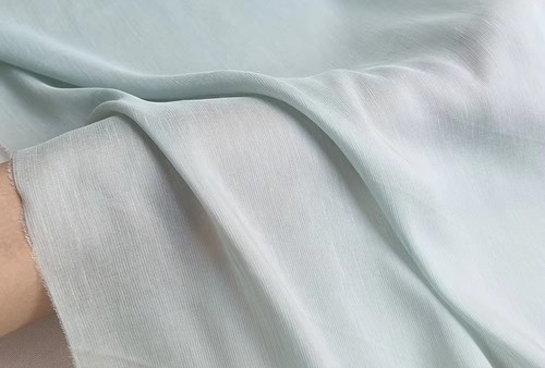 Silk Linen Blended Fabric 54'' Wide By Yard Green Slub Silk Flax Material Summer - Picture 5 of 6