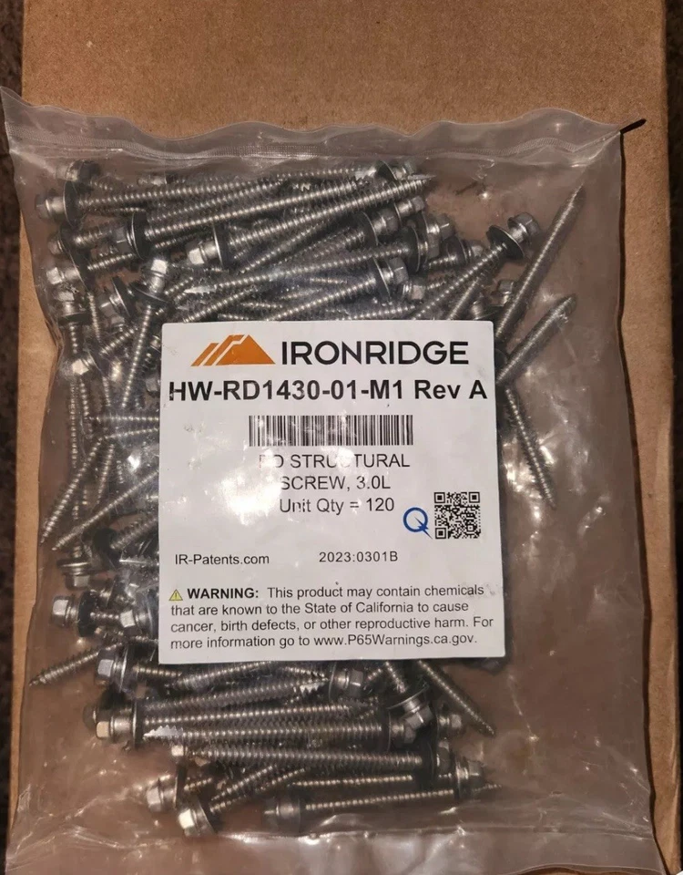 IronRidge RD Screw 120pcs per pack HW-RD1430-01-M1