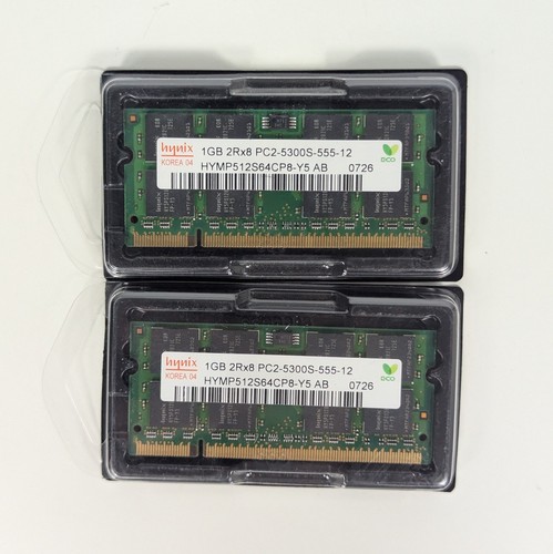 Hynix 2 GB RAM (2 x 1 GB Sticks) 2Rx8 PC2-5300S-555-12