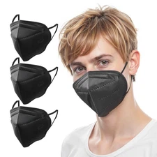 VEVOR KN95 Face Masks Particulate Respirator Mask 50 Pack Allergy Mask (Black)