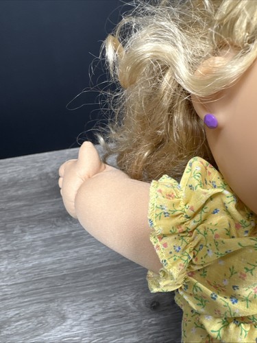Muñeca Cabbage Patch Play Along Pa-21 pestañas cabello rubio ojos azules T20 - Imagen 8 de 17