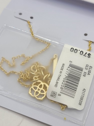 Kendra Scott Elisa Gold Pendant Necklace in Iridescent Drusy - Picture 4 of 4