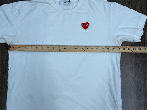 Comme De Garcons Play Japanese Womens XL Mens L Shirt White Short Sleeve - Picture 10 of 13