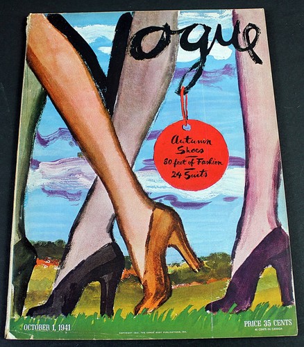 Vogue Magazine October 1 1941 Autumn Shoes Fashion Illustrated - Picture 1 of 17