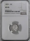 1899-P  10C BARBER SILVER DIME  "PHILADELPHIA"  NGC XF45  #8404752-015