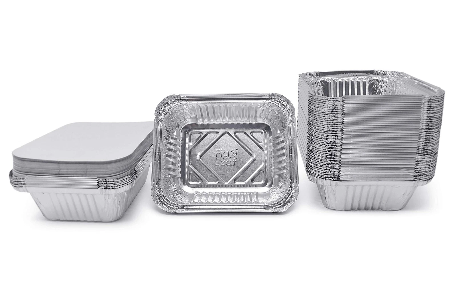 (120 Pack) Premium 1-LB Takeout Pans with Lids - 5.6" x 4.6" x 1.9" l Extra H...