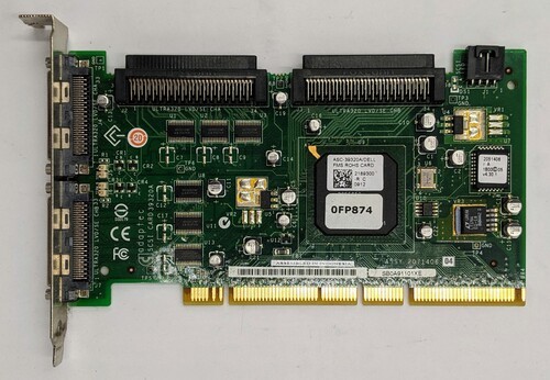 Dell PCI-X Ultra320 Dual Channel SCSI Network RAID Controller Card- FP874 - Picture 1 of 1