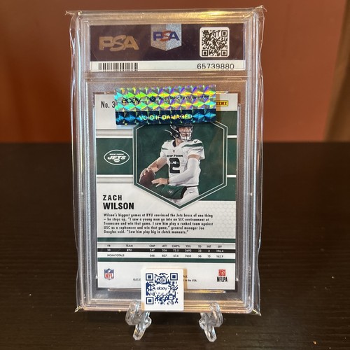 2021 PANINI MOSAIC HONEYCOMB ZACH WILSON RC PSA 10 JETS ROOKIE #302 - Picture 2 of 2