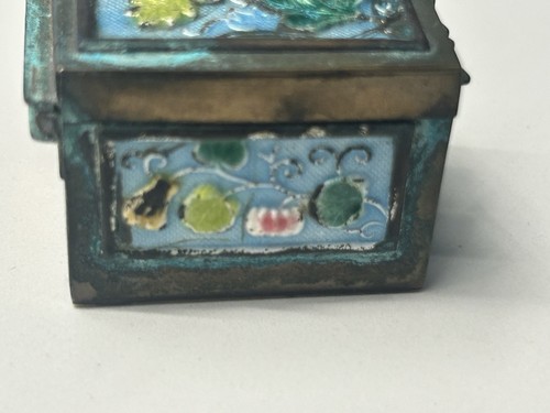 VINTAGE KLEINE EMAILLE STEMPEL ODER SCHMUCKSCHATULLE - Bild 4 von 7