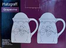 pfaltzgraff GRAPEVINE PATTERN STOVETOP SALT & PEPPER SHAKERS New in Box