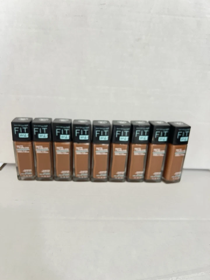 Lot Of 9 Maybelline Fit Me Matte Poreless Foundation Deep Shades Clay 365 Nutmeg - Image 2 of 4